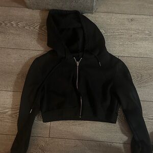 Black Cropped Hoodie